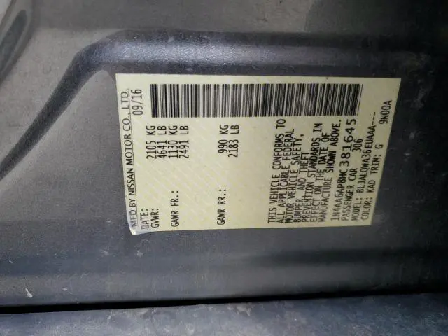 2017 NISSAN MAXIMA 3.5S  