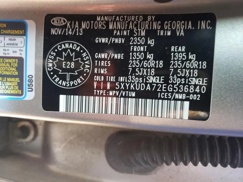 2014 KIA SORENTO EX  
