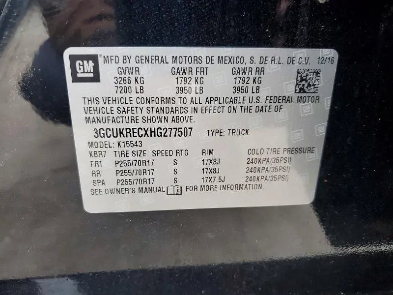 2017 CHEVROLET SILVERADO K1500 LT  