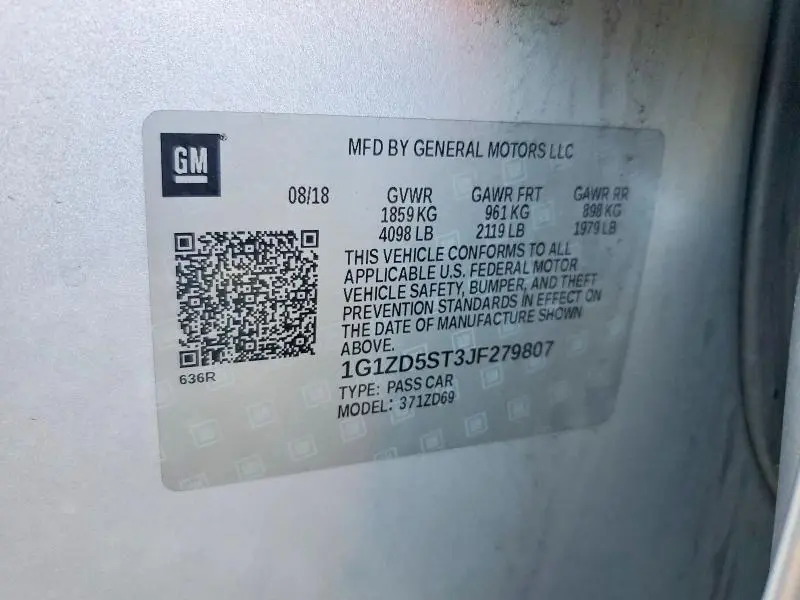 2018 CHEVROLET MALIBU LT  