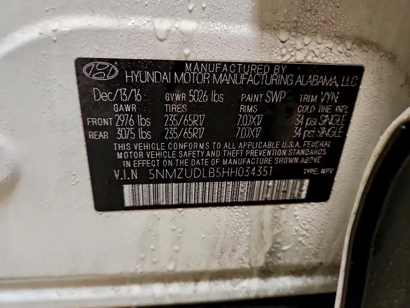 2017 HYUNDAI SANTA FE SPORT   