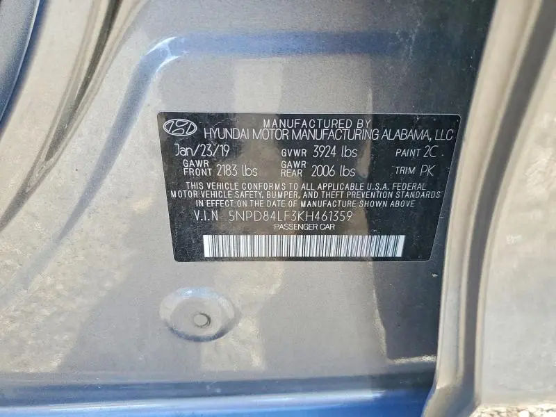 2019 HYUNDAI ELANTRA LIMITED  