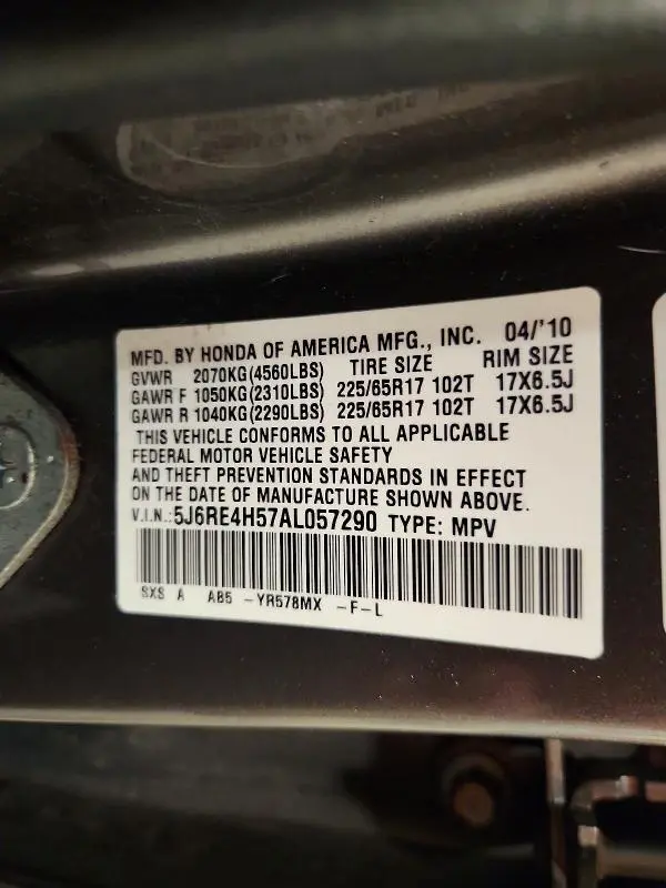 2010 HONDA CR-V EX  