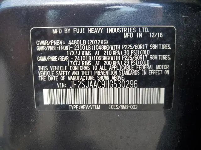 2017 SUBARU FORESTER 2.5I  