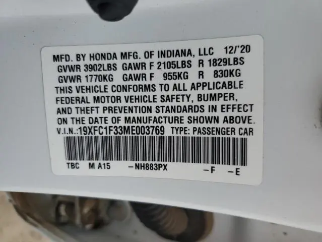 2021 HONDA CIVIC EX