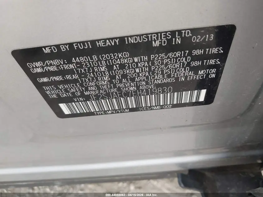 2014 SUBARU FORESTER 2.5I PREMIUM