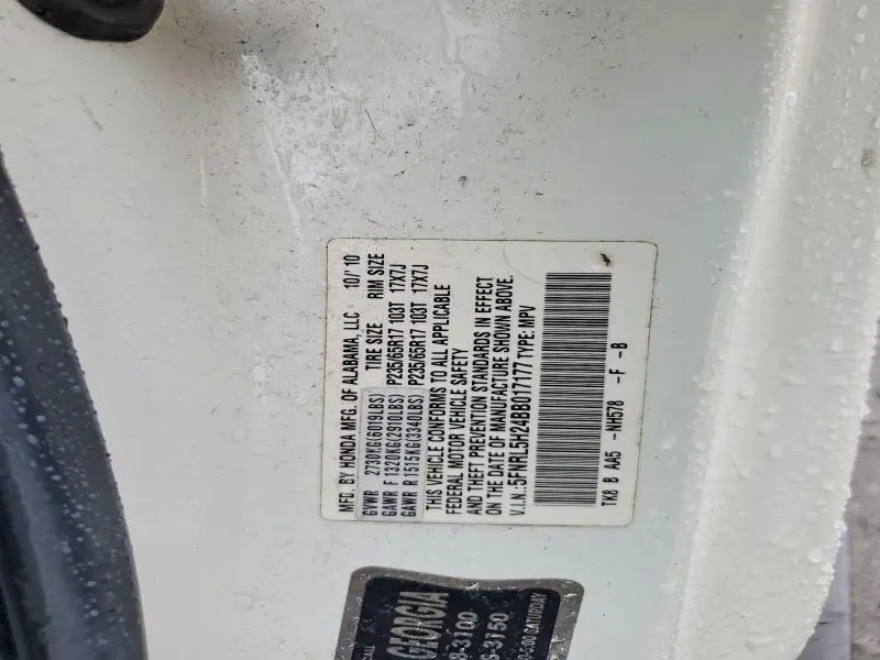 2011 HONDA ODYSSEY LX  