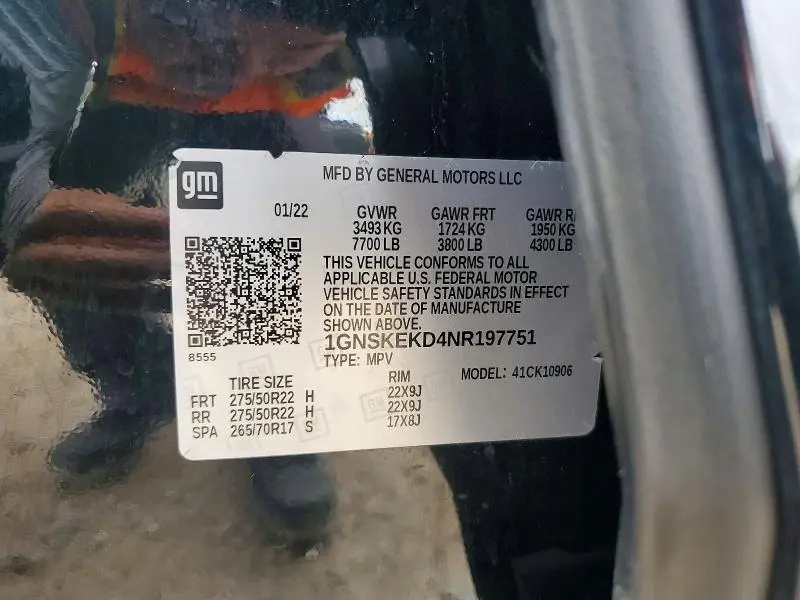 2022 CHEVROLET SUBURBAN K1500 RST  
