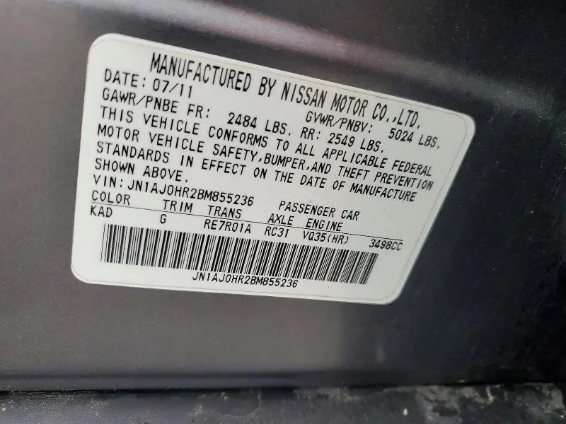 2011 INFINITI EX35 BASE  