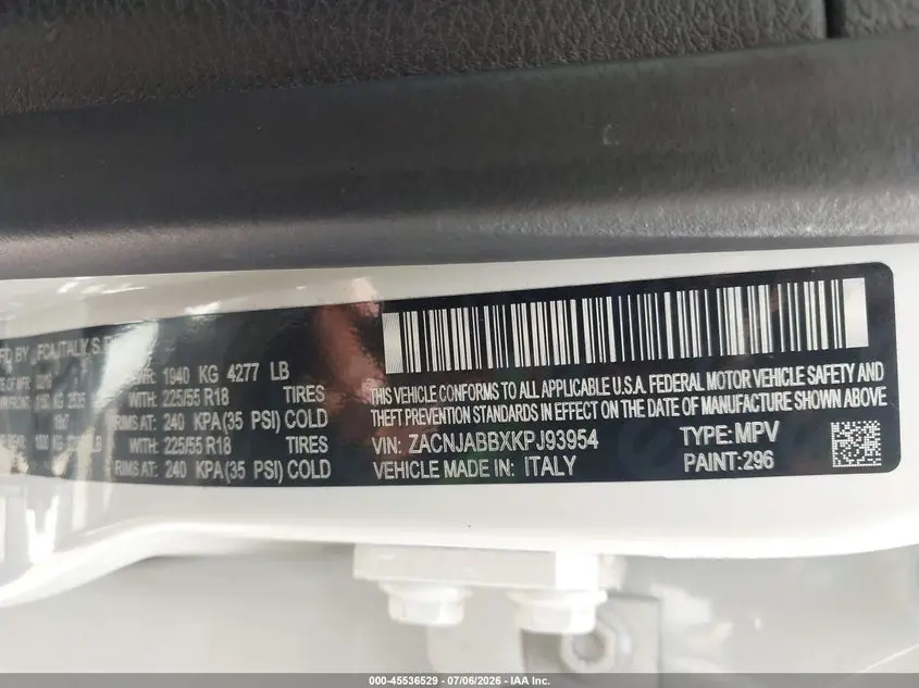 2019 JEEP RENEGADE ALTITUDE FWD