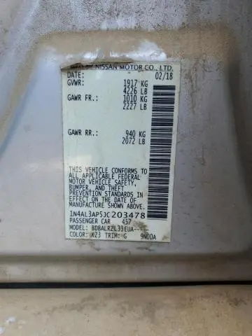 2018 NISSAN ALTIMA 2.5