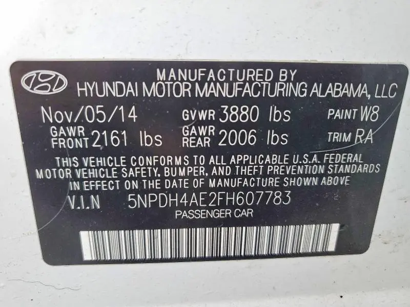 2015 HYUNDAI ELANTRA LIMITED  