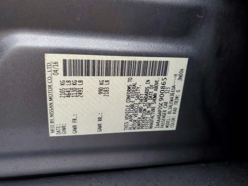 2016 NISSAN MAXIMA 3.5S  