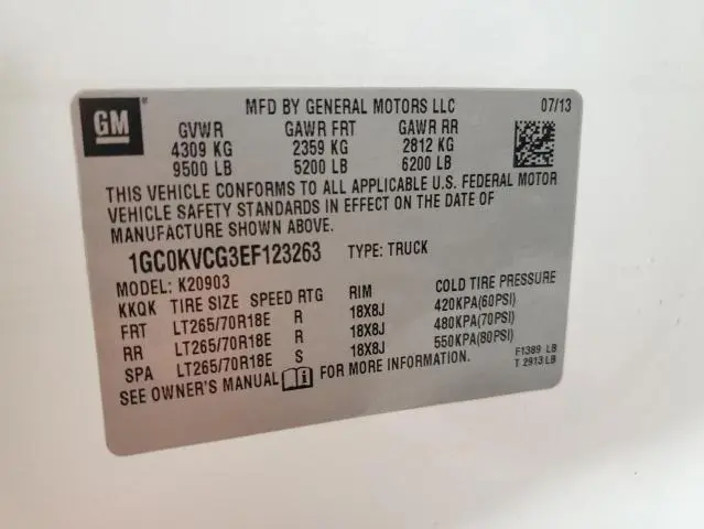 2014 CHEVROLET SILVERADO K2500 HEAVY DUTY  