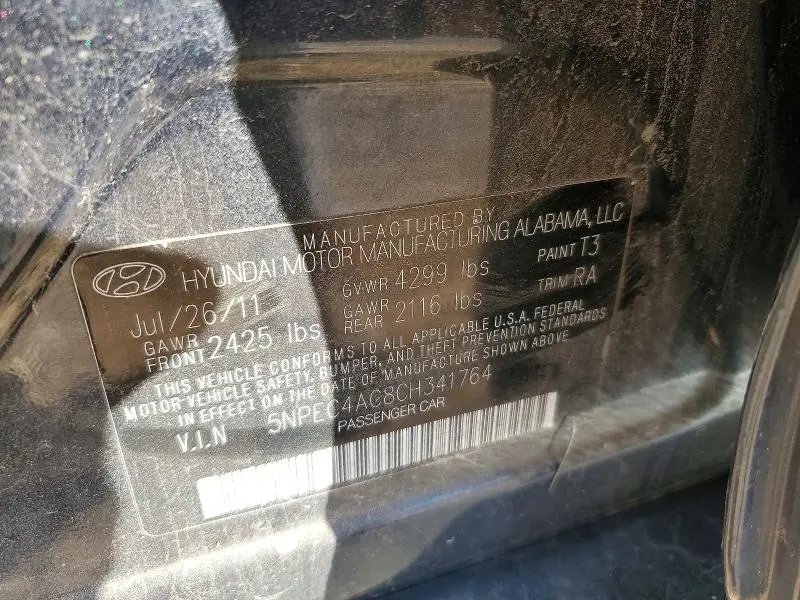 2012 HYUNDAI SONATA SE  