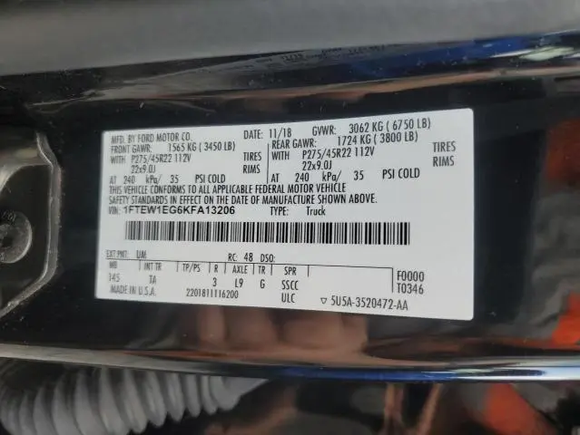 2019 FORD F150 SUPERCREW  