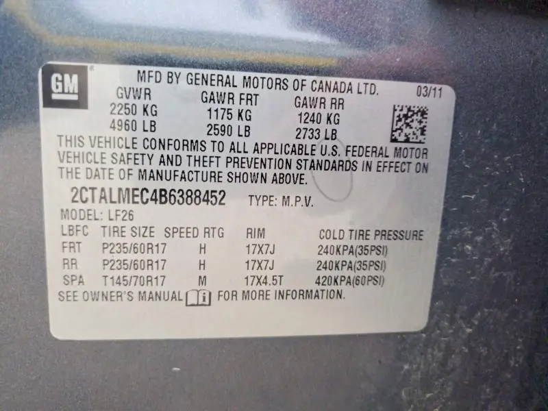 2011 GMC TERRAIN SLE  