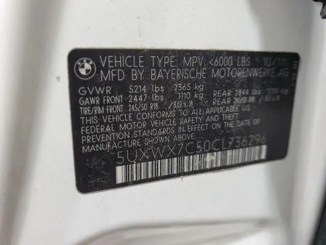 2012 BMW X3 XDRIVE35I  