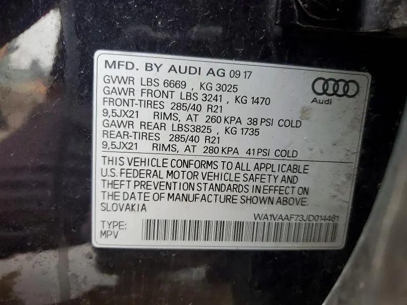 2018 AUDI Q7 PRESTIGE  