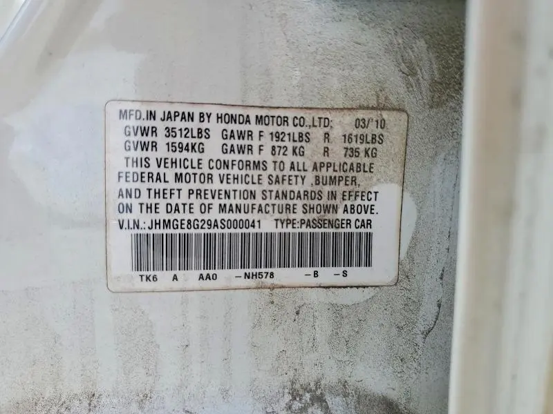 2010 HONDA FIT   