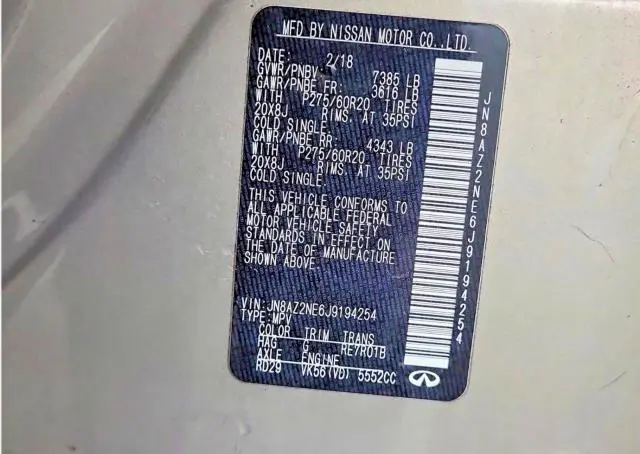 2018 INFINITI QX80 BASE  