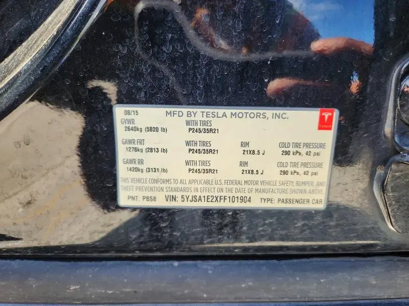 2015 TESLA MODEL S   