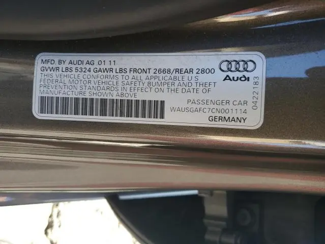 2012 AUDI A7 PRESTIGE  