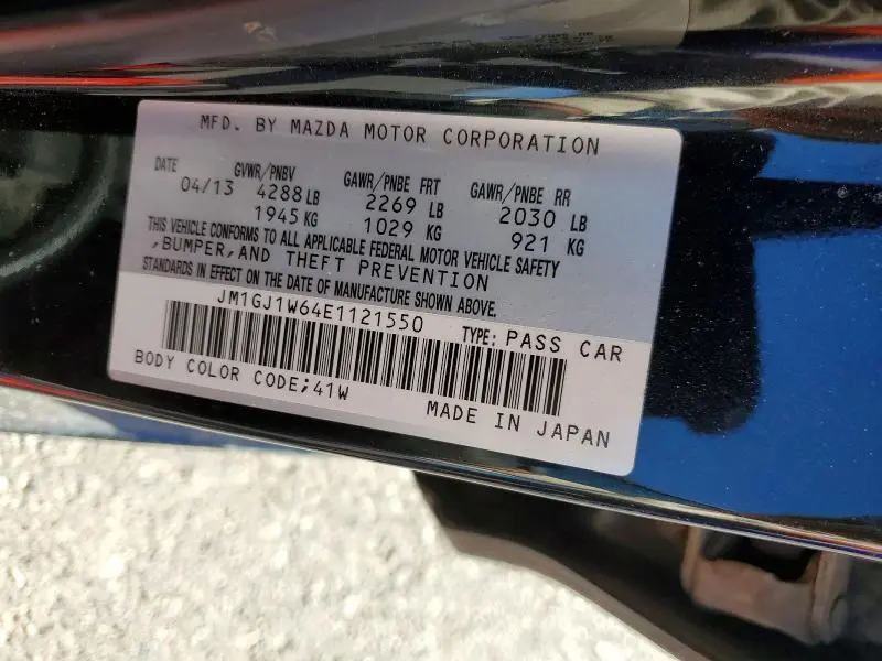 2014 MAZDA 6 GRAND TOURING  