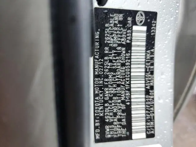 2012 TOYOTA CAMRY BASE  