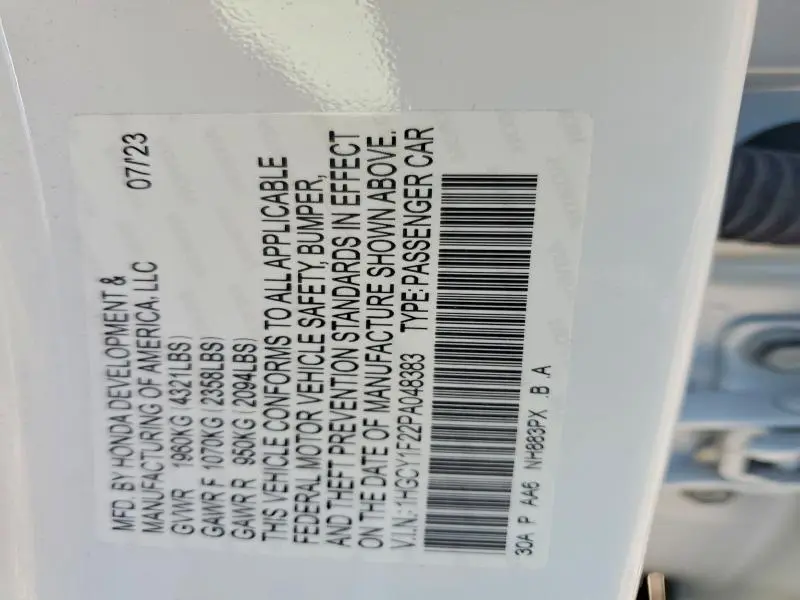 2023 HONDA ACCORD LX  