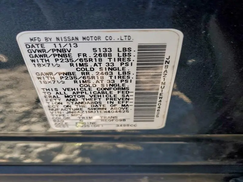 2014 NISSAN MURANO S  