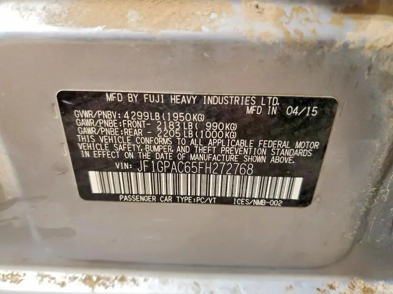 2015 SUBARU IMPREZA PREMIUM  