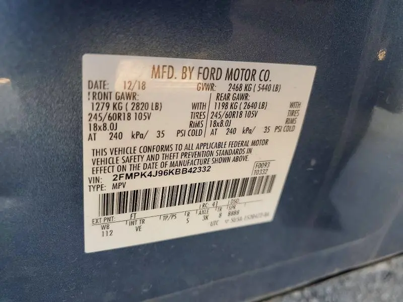 2019 FORD EDGE SEL  