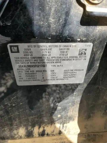 2015 GMC TERRAIN SLE  