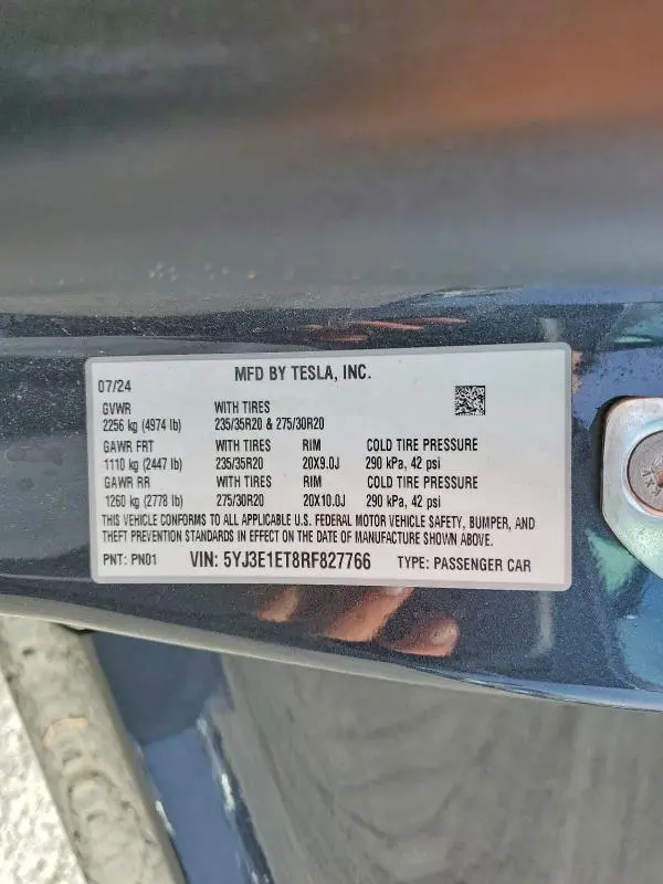 2024 TESLA MODEL 3   