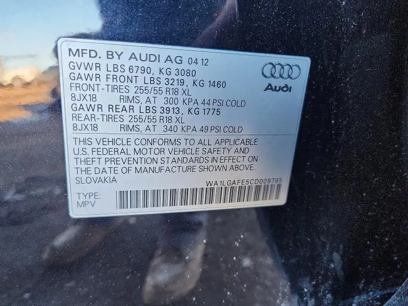 2012 AUDI Q7 PREMIUM PLUS  