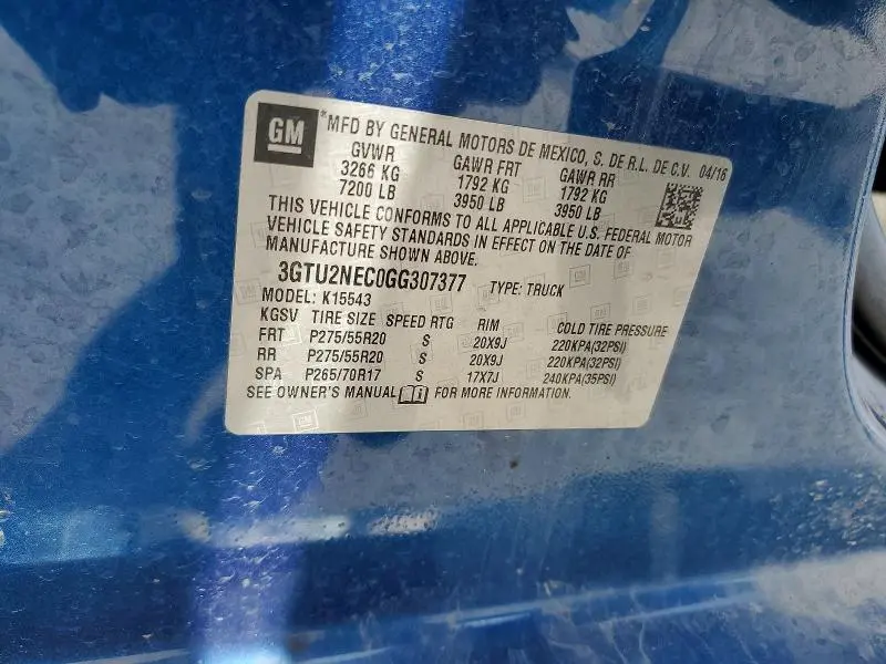 2016 GMC SIERRA K1500 SLT  