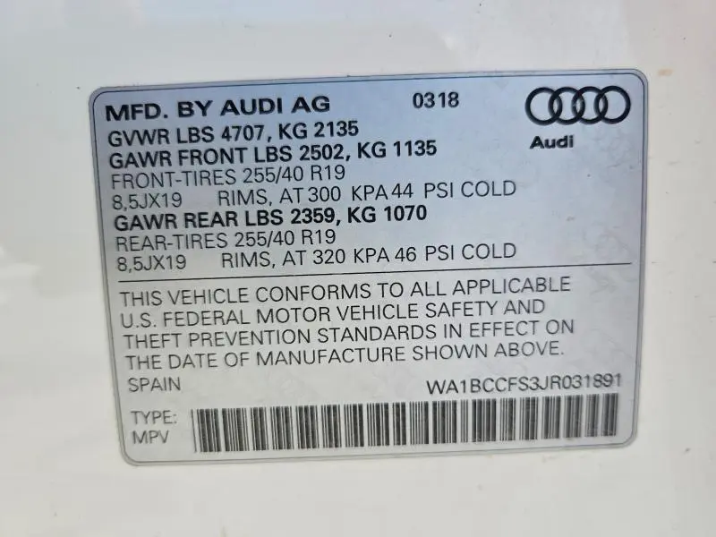 2018 AUDI Q3   