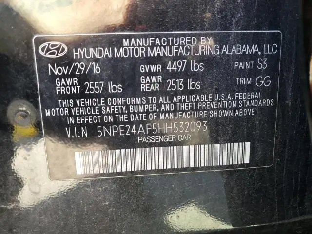 2017 HYUNDAI SONATA SE  