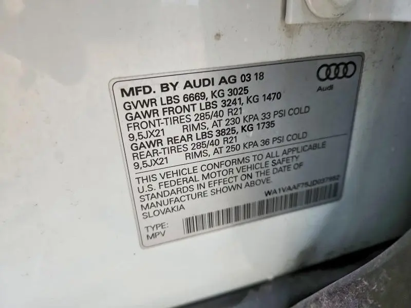2018 AUDI Q7 PRESTIGE  