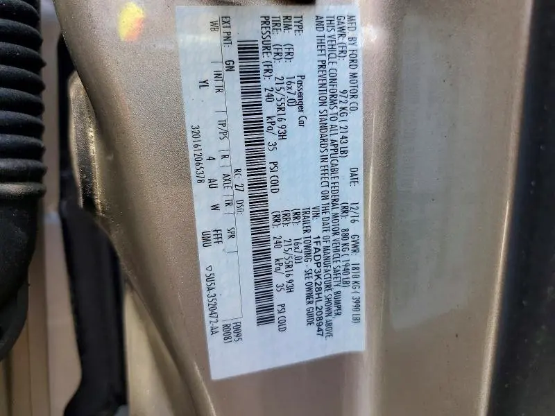 2017 FORD FOCUS SE  