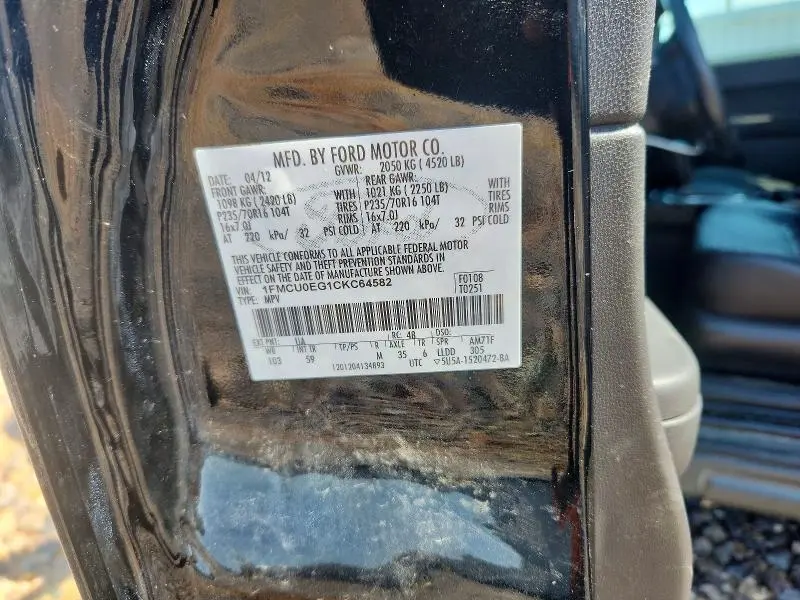 2012 FORD ESCAPE LIMITED  