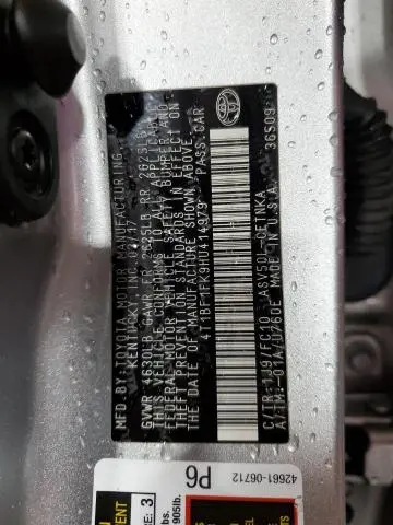 2017 TOYOTA CAMRY LE  