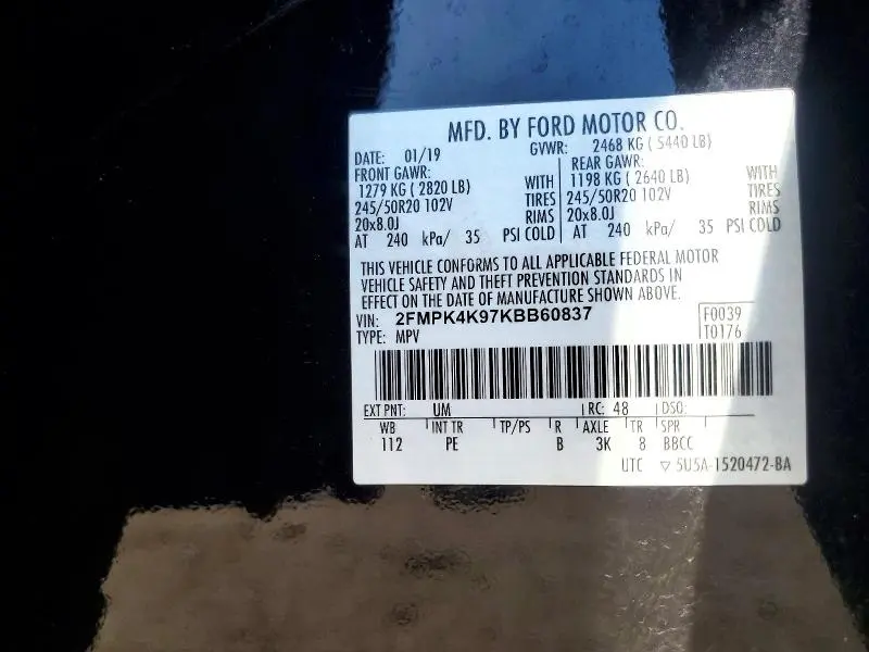2019 FORD EDGE TITANIUM  