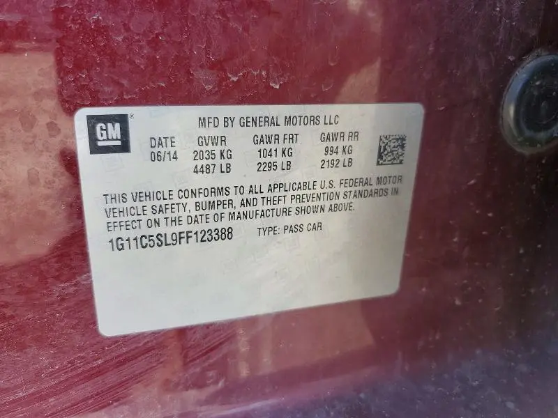 2015 CHEVROLET MALIBU 1LT  