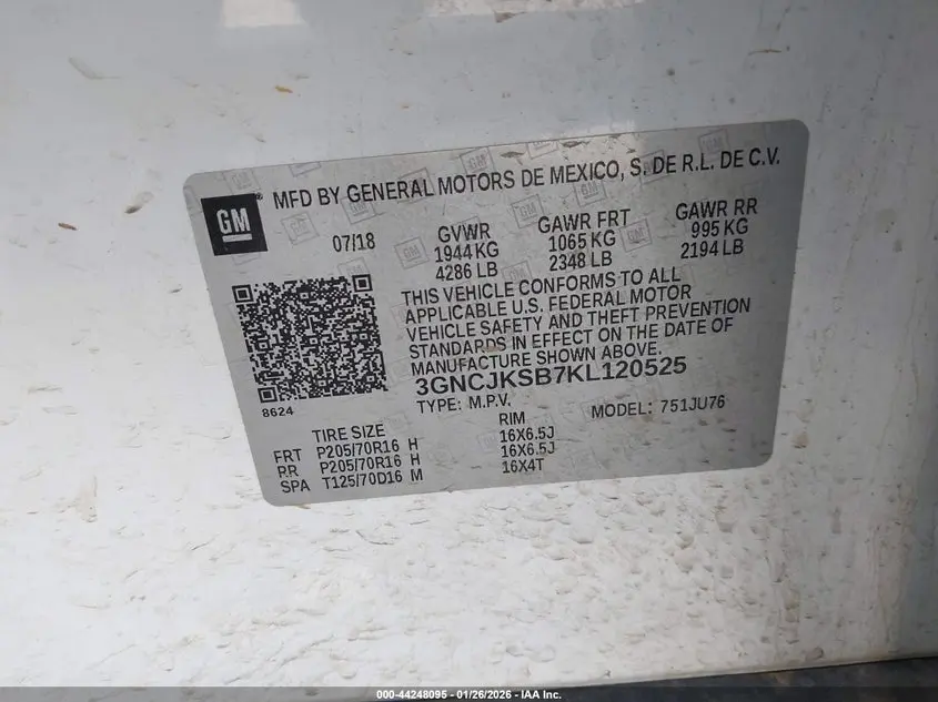 2019 CHEVROLET TRAX LS