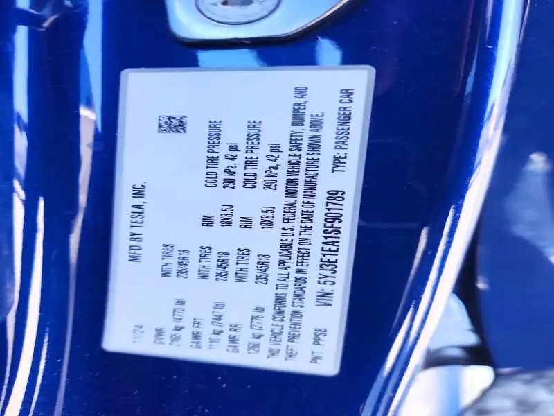 2025 TESLA MODEL 3   