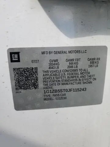 2018 CHEVROLET MALIBU LS  