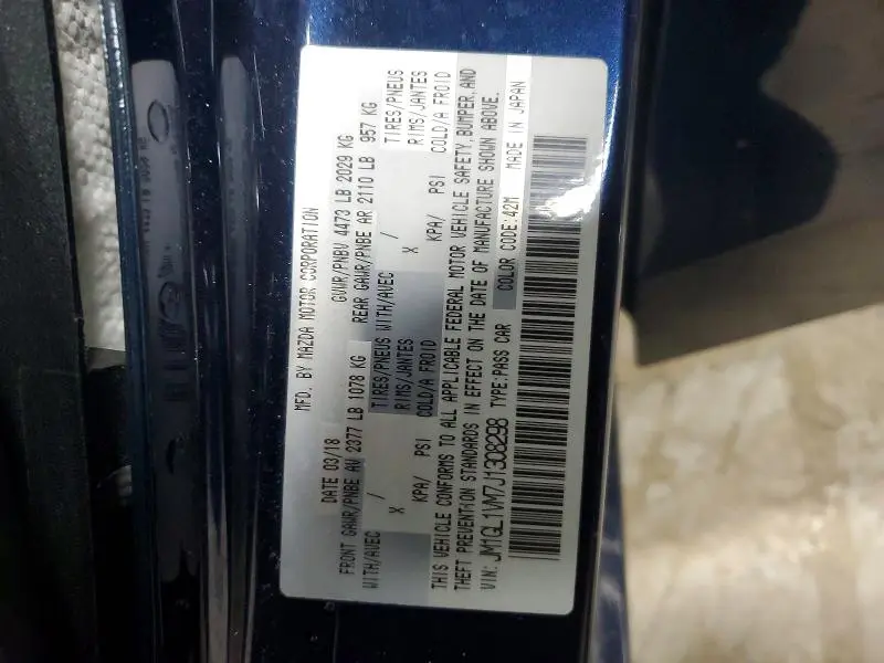 2018 MAZDA 6 TOURING  