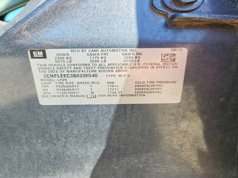 2011 CHEVROLET EQUINOX LT  